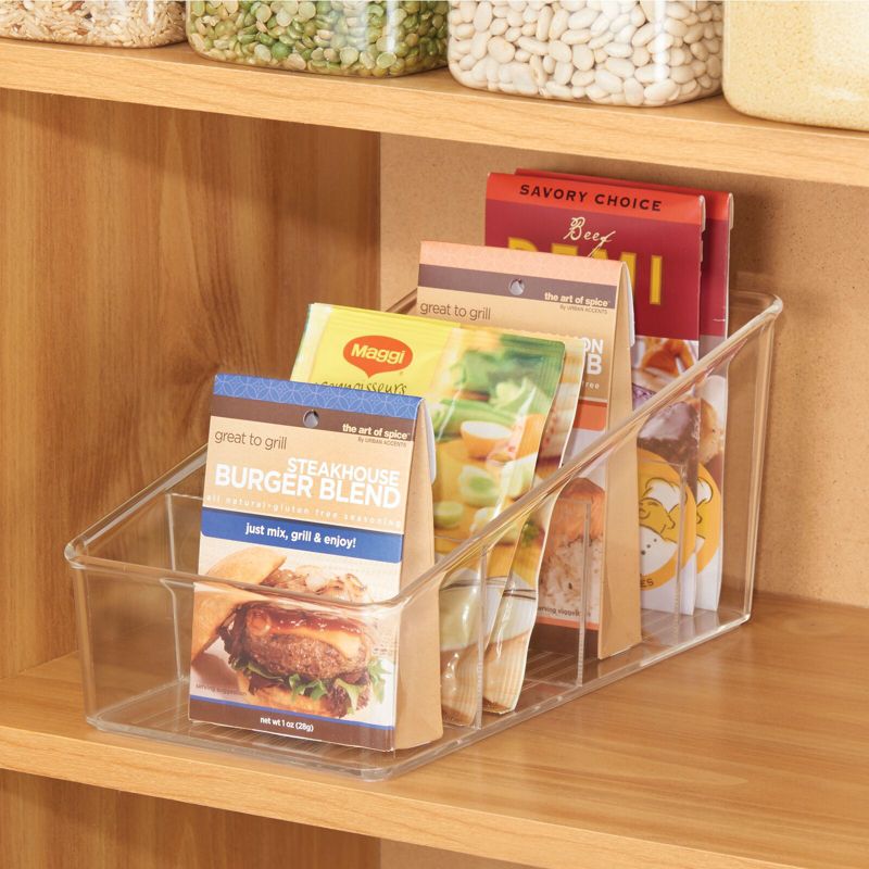 mDesign Plastic Multi-Section Food Packet Kitchen Organizer Bins, 3 of 9