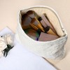 Unique Bargains Portable Canvas Large Capacity Zipper Floral Makeup Bag 1 Pc - 2 of 4