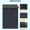 6x8 ft Heavy-Duty Metal Storage Shed with Lockable Door&Windows,Galvanized Steel Outdoor Utility Shed with Sloped Roof for Backyard, Garden,Garage - 4 of 4