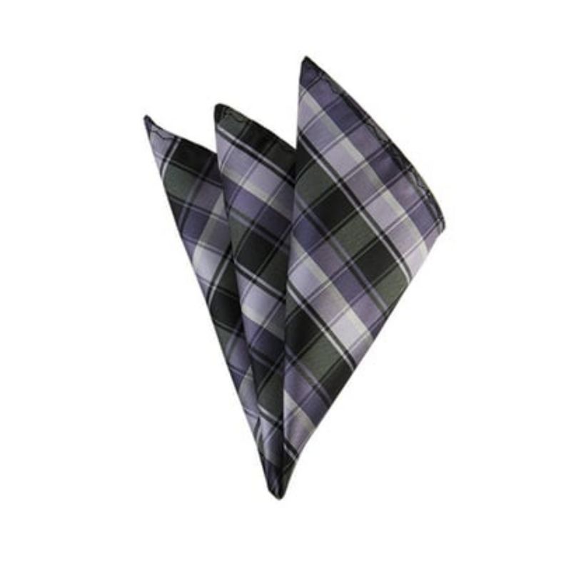TheDapperTie - Men's Plaid Woven 10 Inch x 10 Inch Pocket Squares Handkerchief, 1 of 2