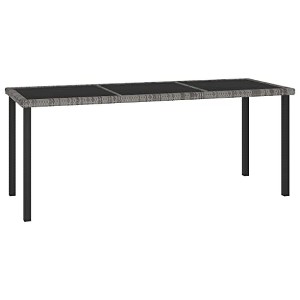 vidaXL Patio Dining Table, Gray 70.9"x27.6"x28.7" Poly Rattan - 1 of 4