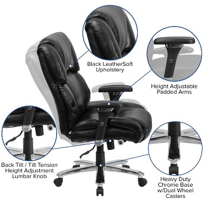 Black Leather High Back Ergonomic Executive Swivel Chair