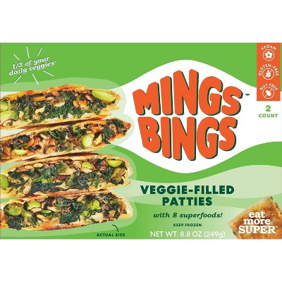 MingsBings Gluten Free Vegan Plant Based Frozen Veggie Filled Patties - 8.8oz