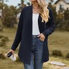 Women's Open Front Long Cardigan Lightweight Loose Fit Knit Coat Casual Long Sleeve Jacket - 3 of 4