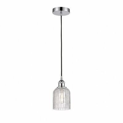 Bridal Veil - 1 Light Cord Hung Mini Pendant In Art Deco Style-9 Inches Tall and 5 Inches Wide
