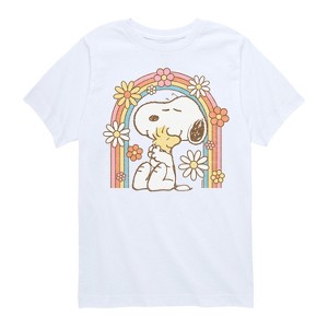 Boys' - Peanuts - Retro Flower Rainbow Short Sleeve Graphic T-Shirt - 1 of 4