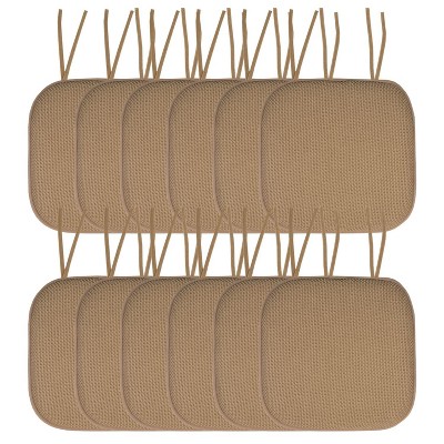 Honeycomb Memory Foam Non-Slip 16" x 16" Chair Cushion Pad with Ties by Sweet Home Collection®