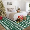 Christmas Area Rug Washable Festive Carpet Snowflakes Holiday Decor Non Slip Low Pile Living Room Bedroom Rug - 4 of 4