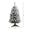 3ft. Flocked Pine Artificial Christmas Tree with Pinecones – Compact Snowy Seasonal Holiday X-Mas Accent - 2 of 4