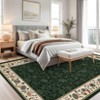 Washable Vintage Rug Non Slip Low Pile Rug Soft Throw Floor Cover Floral Foldable Indoor Carpet for Living Room Bedroom Playroom - 4 of 4