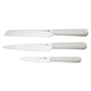 Berghoff Forest 3Pc Advanced Knife Set, Stainless Steel Sharp Blade,  Ergonomic Soft Touch Handle, Recycled Material, Kitchen Knives for Slicing