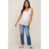 PinkBlush Ivory Ribbed Sleeveless Ruched Maternity Tank Top - 4 of 4