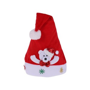 Unique Bargains Christmas Hat Polyester Non-Woven Fabric Red 11.81"x15.35" 1 Pc - 1 of 4