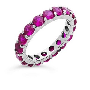 SHINE by Sterling Forever Sterling Silver Rainbow CZ Eternity Band Ring - 1 of 3