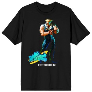 Street Fighter VI Guile Character with Graffiti Name Men's Black Short Sleeve Crew Neck Tee - 1 of 3