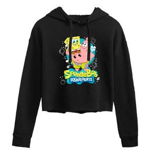 Women's - SpongeBob SquarePants - Spongebob and Patrick Cropped Graphic Hoodie - 1 of 4