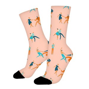 Dancing Couples In 50s Retro Style Women Printed Crew Socks Funny Funky Socks Soft Polyester Novelty Gifts for Artists Men - 1 of 1