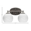 Toltec Lighting Capri 2 - Light Vanity in  Brushed Nickel with 5.75" White Marble Shade - 2 of 2