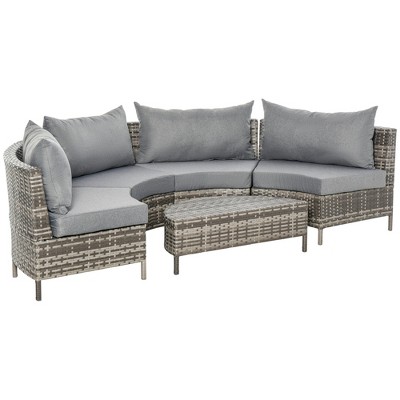 Grey rattan online sofa