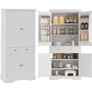 Acekool 72" Tall Kitchen Pantry Cabinet with 2 Drawers, 2 Cabinets, Adjustable Shelves & Door Storage – Storage Cupboard for Kitchen & Living Room - 1 of 4