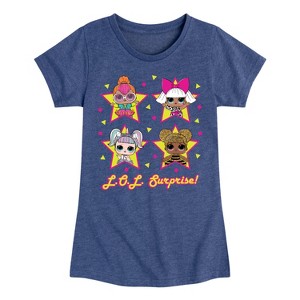 Girls' - LOL Surprise! - Queen Bee, Neon QT, Deva, & Sugar Fitted Short Sleeve Graphic T-Shirt - 1 of 4