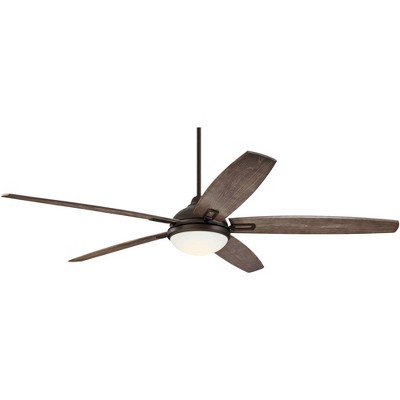 72" Casa Vieja Rustic Indoor Outdoor Ceiling Fan with Light LED Remote Control Bronze Frosted Opal Glass Wet Rated for Patio Porch