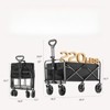 VisioGear Outdoor Serving Carts, Foldable Cart with All-Terrain Wheels, Collaspible Cart with Handle, Black, 29.5"*18.5"*35" - 2 of 4