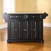 HomeStock  Alexandria Wood Top Rolling Kitchen Island Storage Cart, Microwave Stand, Spice Rack, Black - 4 of 4