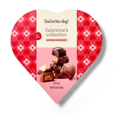 Valentine's Collection Assorted Chocolates in Heart Shaped Box - 6.35oz - Favorite Day™