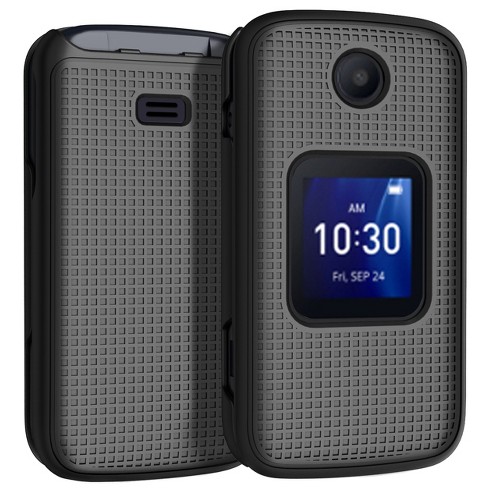 Case for Alcatel Smartflip / Go Flip 3, Nakedcellphone [Cobalt Blue] Protective Snap-On Cover [Grid Texture] for Alcatel Go Flip 3, Alcatel Smartflip