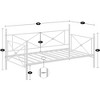 VECELO Metal Daybed with Headboard Heavy-duty Slats Support Sofa Bed Platform Mattress Foundation, Easy Assembly - 2 of 4