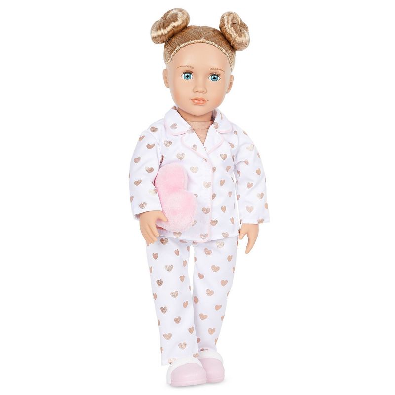 Our Generation Serenity with Heart Polka Dot Pajama Outfit 18&#34; Slumber Party Doll, 4 of 7