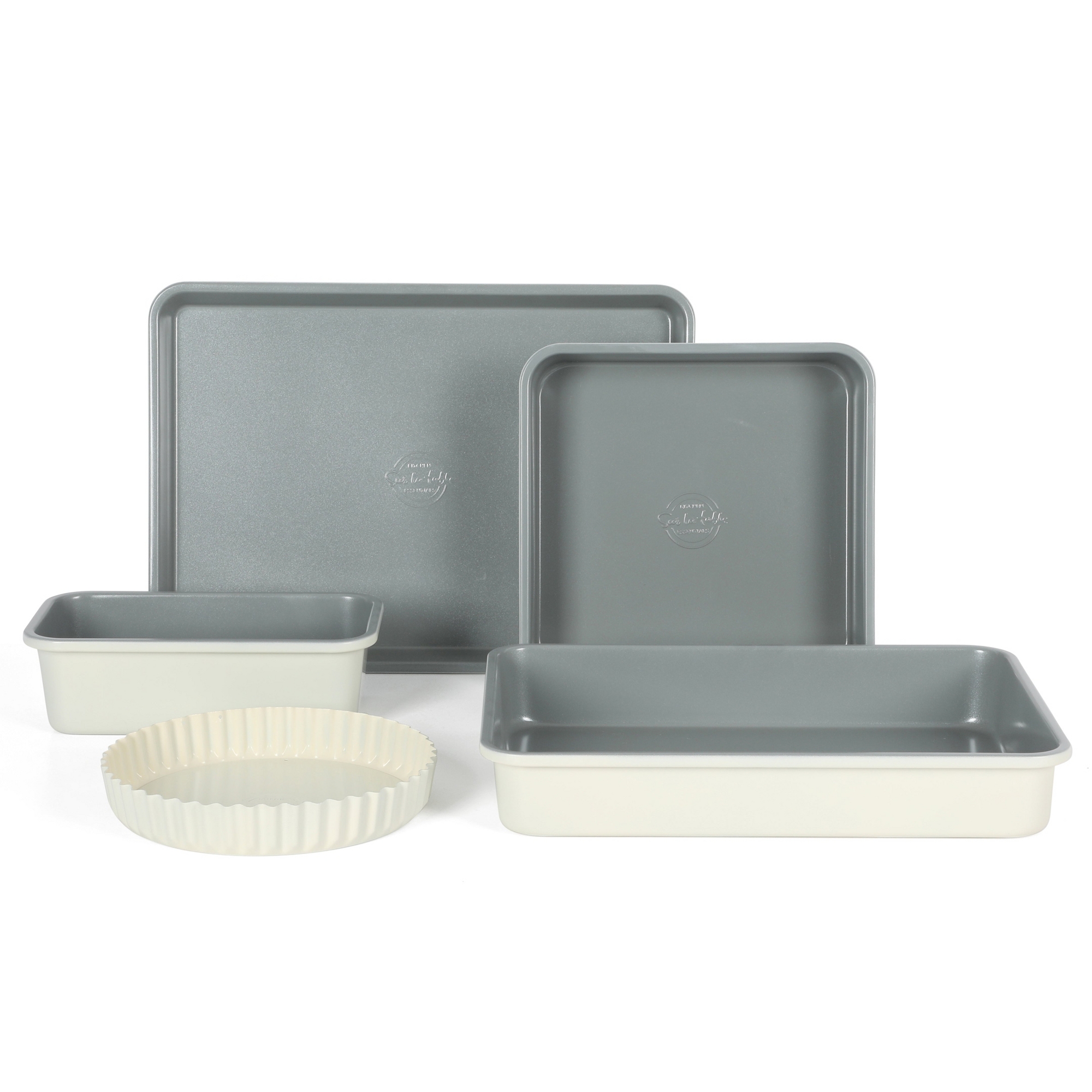Sur La Table Kitchen Essentials Carbon Steel Bakeware Set w/ Grey Ceramic Nonstick - Eggshell