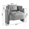 Modern Velvet Upholstered Dining Room Lounge Chair,Single Sofa with Pillow,Bedroom Office lounge chair,Living Room Kitchen Chairs-Cuddlewood - 4 of 4