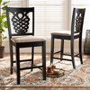 Baxton Studio 2pc Gervais Fabric Upholstered and Wood Barstool Set Dark Brown: Polyester, Fixed Height, Seats 2 - 4 of 4