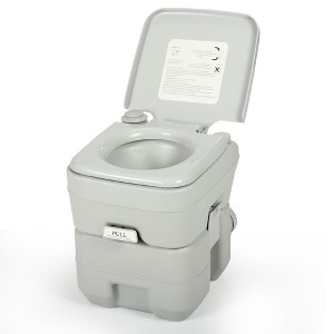 Sandinrayli 5.3 Gallon Porta Potty Travel Portable Camping Toilet for RV, Boating, Road Trips, Caravan, Campsite, Hospital(20L Gray) - 1 of 1