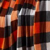 RT Designer's Collection Harvest Candy Corn Plaid Printed Flannel Throw Blanket 50" x 70" Multicolor - 4 of 4