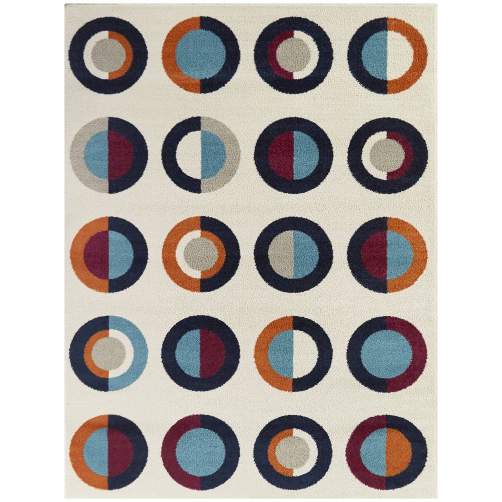 Photos - Area Rug Balta Rugs 5'3"x7' Curie Geometric Teen Rug Navy Blue/Cream