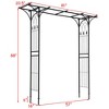 Costway Garden Wedding Rose Arch Pergola Archway Flowers Climbing Plants Trellis Metal - 2 of 4