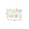 HomeRoots 32" Blue White And Yellow Cotton Hello Lovely Youthful Bath Rug - 3 of 4