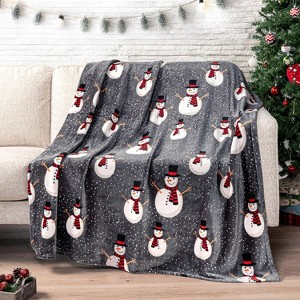 Throw Blanket Holiday Christmas Red Fleece Blanket Soft, Plush, Warm Winter Cabin Throw (Red Green Plaid) - 1 of 4