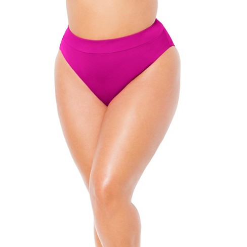 Swimsuits For All Women's Plus Size High Leg Swim Brief, 8 - Fruit