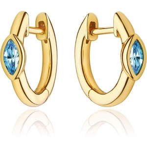 Dremmy Studios CZ Huggie Hoop Earrings | 14K Gold Plated, Chunky & Minimalist Gift - 1 of 4