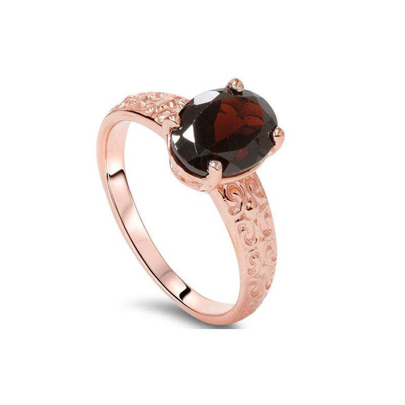 Pompeii3 2ct Oval Garnet Vintage Engagement Ring 10K Rose Gold, 4 of 6