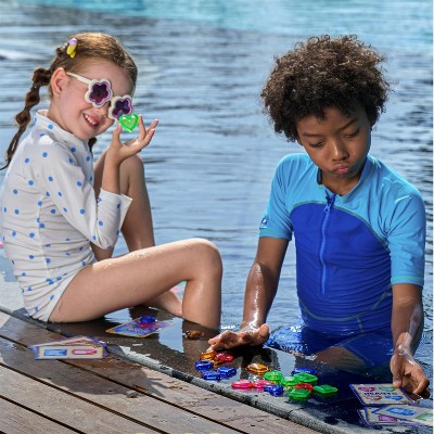 Joyfy Diving Pool Toys, 4-in-1 Swimming Dive Toy, 109 Pcs Waterproof Seek and Find Gems Game Set for Kids Summer Swim Dive Search Treasure Games