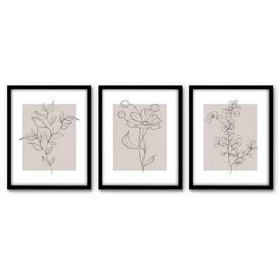 Americanflat 16x20 Rustic Framed Print - Pastel Botanical Line By ...