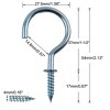 Unique Bargains Home Office Hanging Plants Ceiling Metal Screw-in Hanger Cup Hooks 20 Pcs - 2 of 3