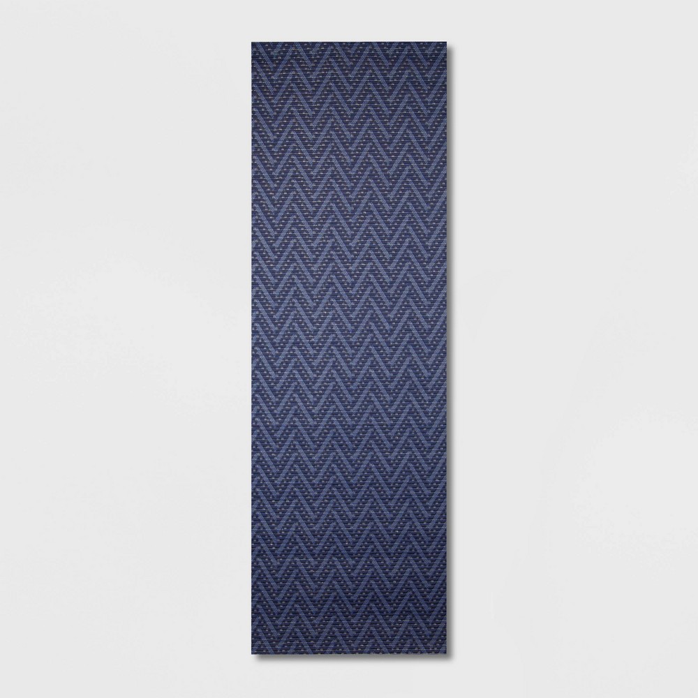  x 8' Chevron Outdoor Runner Navy