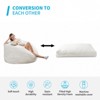 Mjkone Bean Bag Chairs for Adults, 2 in 1 Bean Bag Chairs, Convertible Bean Bag with Filler for Gaming Large Foam,Beige - 2 of 4