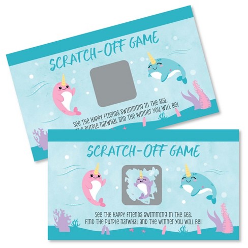 Big Dot Of Happiness Narwhal Girl Under The Sea Baby Shower Or Birthday Party Game Scratch Off Cards 22 Count Target